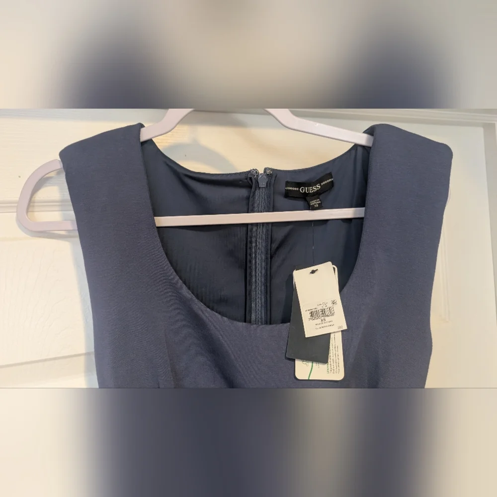 NEW! GUESS Womens Lenzing Ecovero Sleeveless Laurette Mini Dress Washed Out Navy - Picture 3 of 16